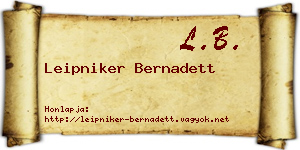 Leipniker Bernadett névjegykártya
